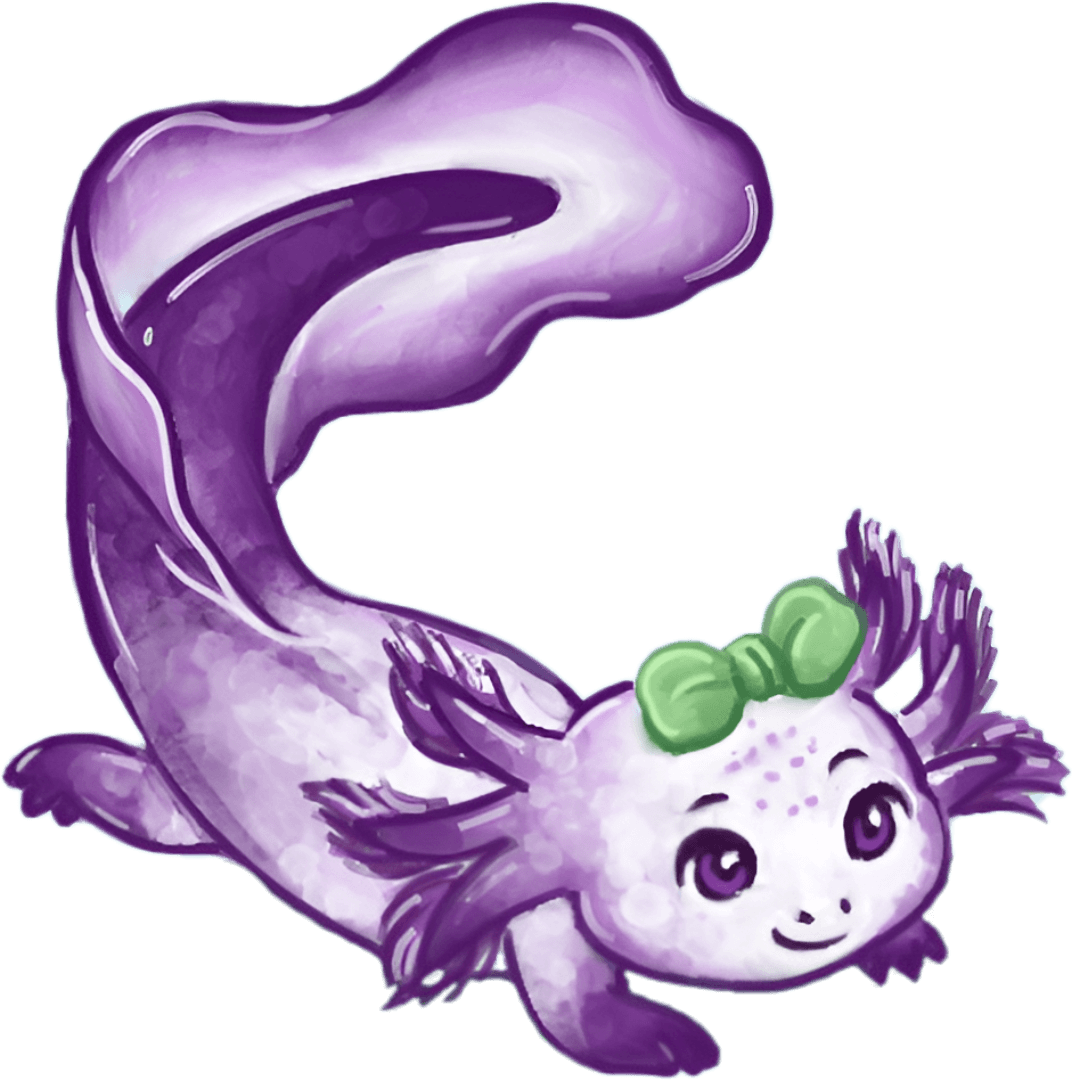Amethyst the axolotl