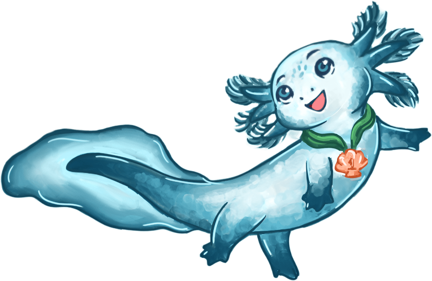 Aqua the axolotl